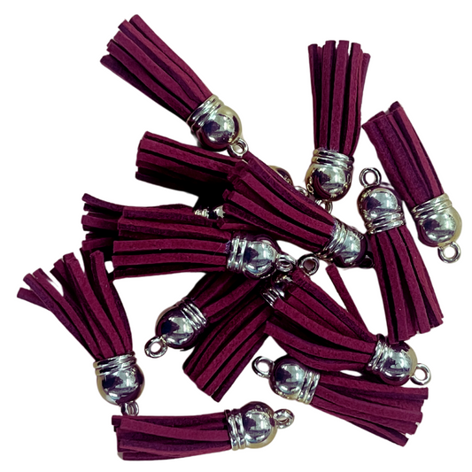 Purple Leather Tassel with Gold Cap (20 Pcs)