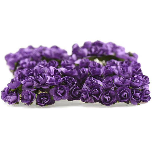 Artificial Rose Paper Flower Bunch - Purple