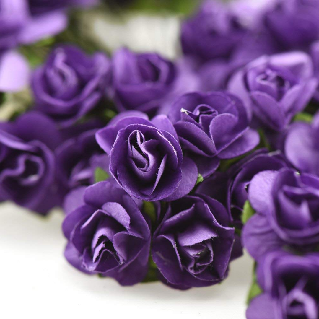 Artificial Rose Paper Flower Bunch - Purple