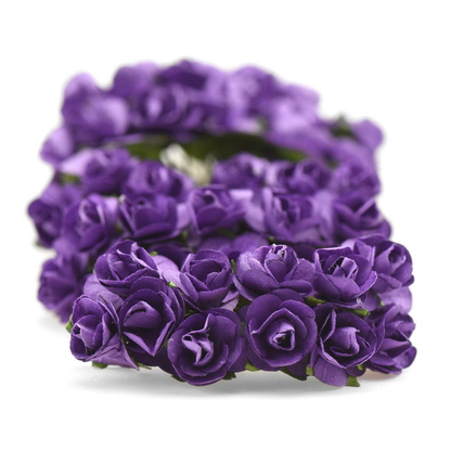 Artificial Rose Paper Flower Bunch - Purple