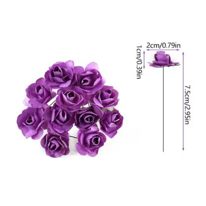 Artificial Rose Paper Flower Bunch - Purple