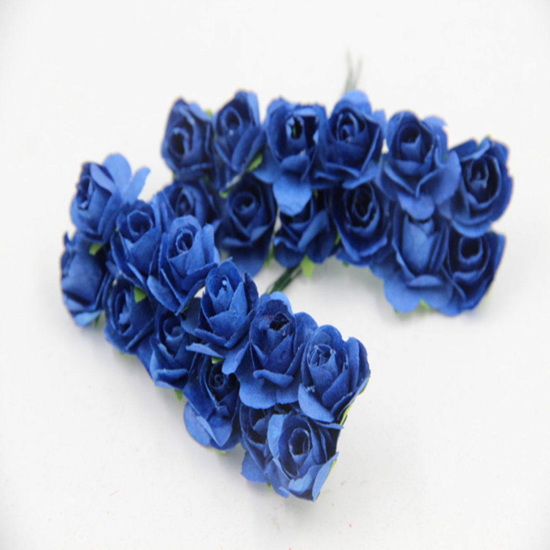 Artificial Rose Handmade Paper Flower - Royal Blue