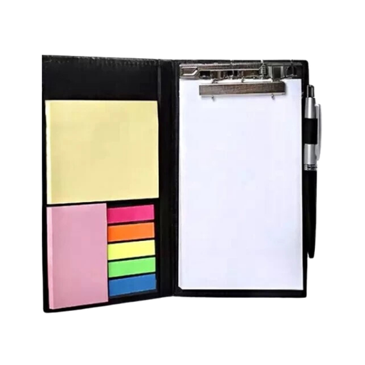 Sticky Notes Pad Diary Style Memo Pad with Clip Holder and Pen