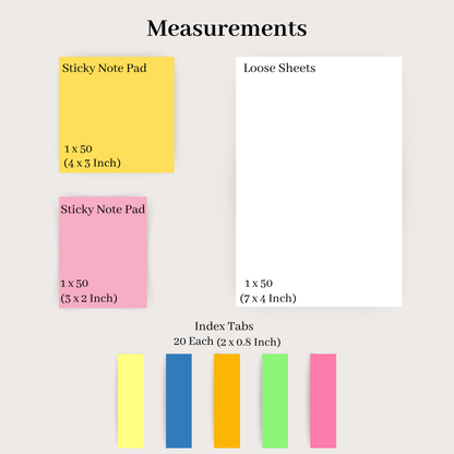 Sticky Notes Pad Diary Style Memo Pad with Clip Holder and Pen