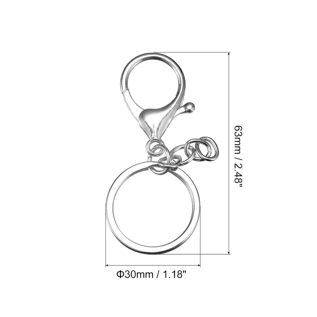 12 Pc Keychain Ring with Lobster Claw Clasp