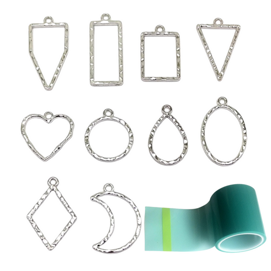 Designer Bezel with Uv Tape (10 Pcs, Silver)