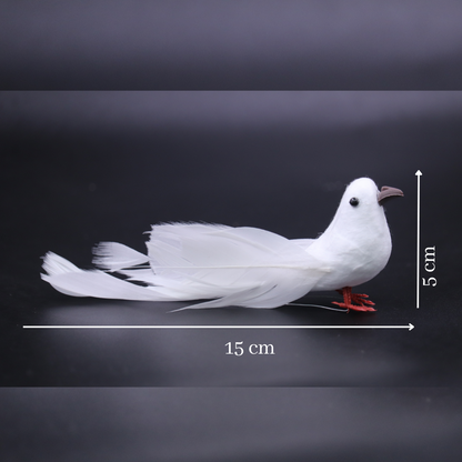 Artificial Bird Small White Dove for Decoration Pack of 2
