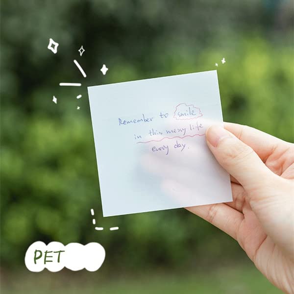 Transparent Sticky Notes Pad Clear Sticky Notes, 50 Sheets