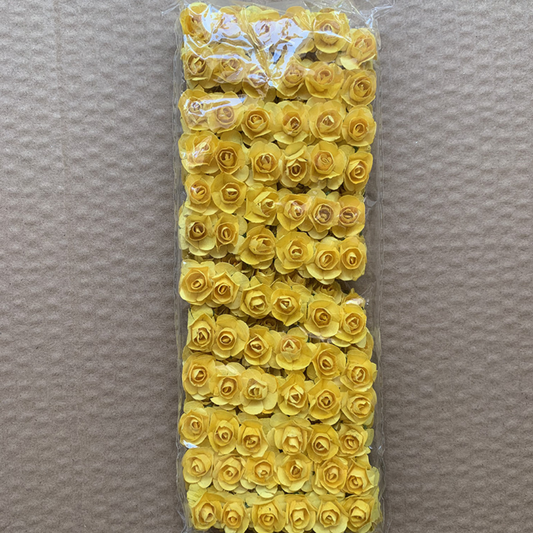 Artificial Handmade Rose Paper Flower - Yellow