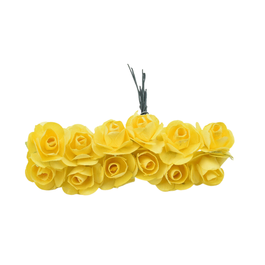 Artificial Handmade Rose Paper Flower - Yellow