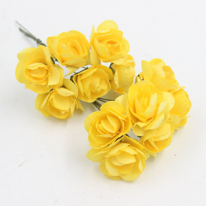 Artificial Handmade Rose Paper Flower - Yellow