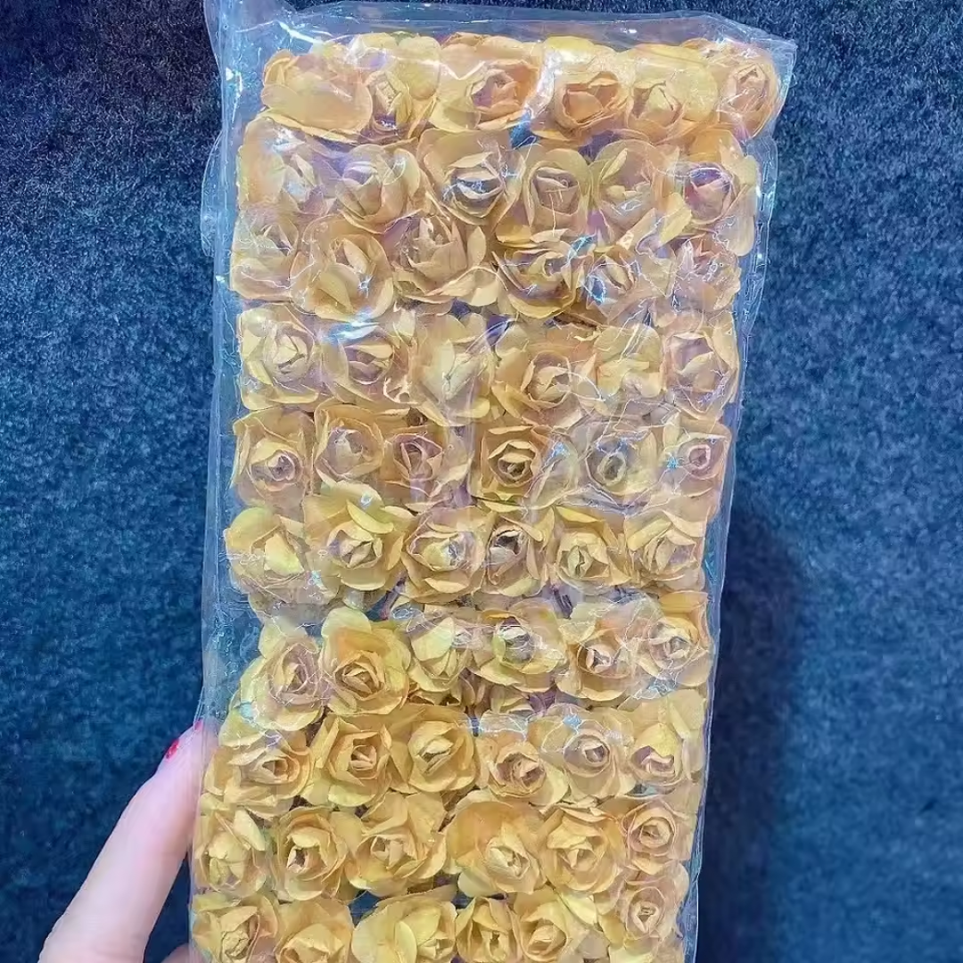 Artificial Handmade Rose Paper Flower - Yellow