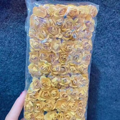 Artificial Handmade Rose Paper Flower - Yellow