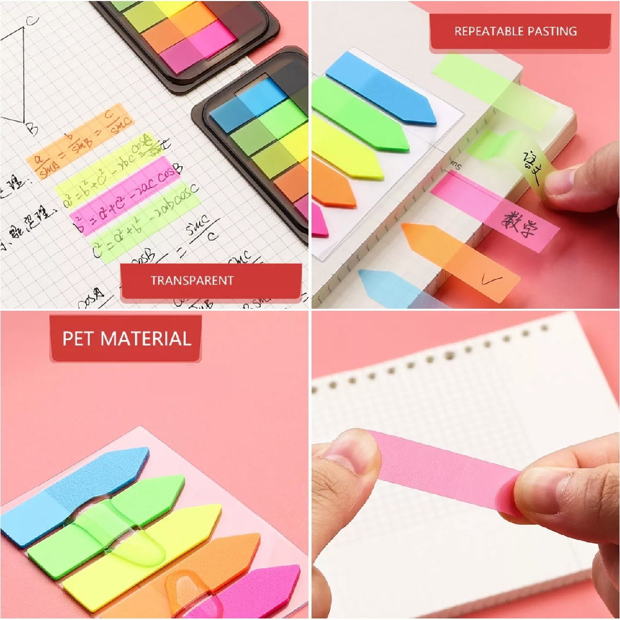 Transparent Sticky Notes Arrow Flag Page Marker, 125 Sheets Per Pack