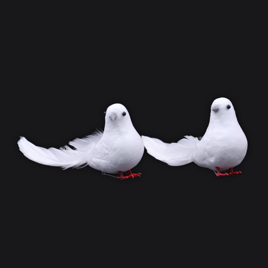 Artificial Bird Small White Dove for Decoration Pack of 2