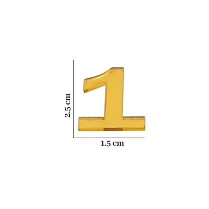 Acrylic Golden Clock Number, 1 to 12