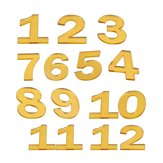 Acrylic Golden Clock Number, 1 to 12