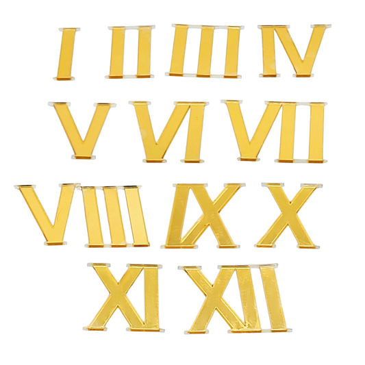 Acrylic Golden Roman Number for Clock, 1 to 12