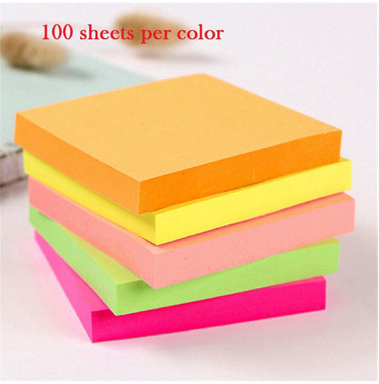 900 Sheets Neon Sticky Notes Pad Office Stationery