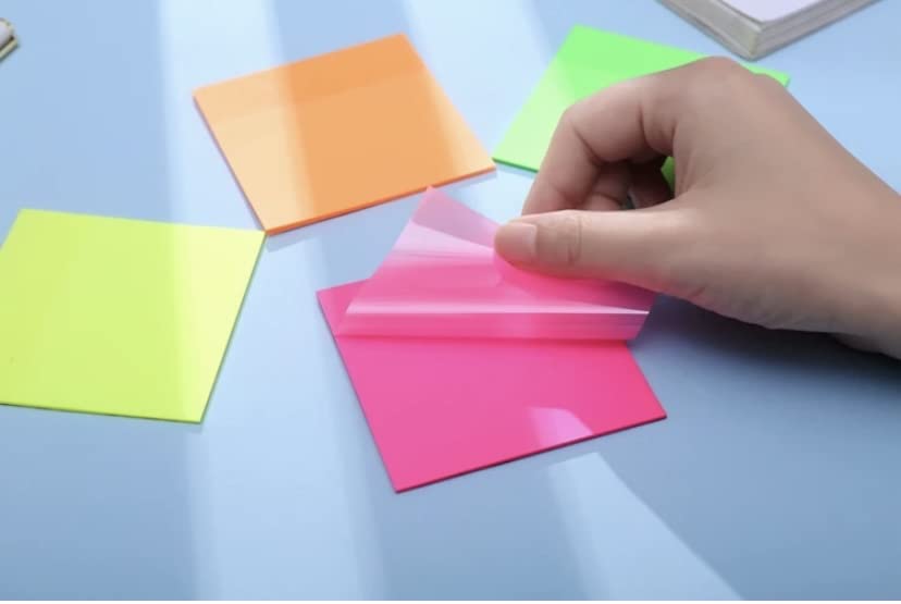 Multicolor Transparent Sticky Notes Set, Pack of 5